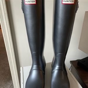 Gray Hunter rain boots